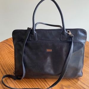 Perlina New York Black Leather Tote